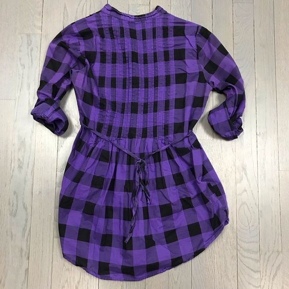 Miley Cyrus Max Azria Plaid Henley 3/4 Sleeve Top - Picture 7 of 8